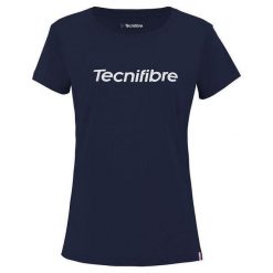 Damski bawełniany T-shirt Tecnifibre Team. Niebieskie t-shirty damskie TECNIFIBRE, m, bez wzorów, z bawełny, sportowe, bez kołnierzyka, bez ramiączek. Za 76.99 zł.