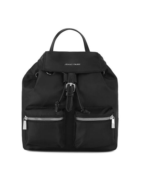 Jenny Fairy Plecak JFR-B-021-06 Czarny. Czarne plecaki damskie Jenny Fairy, bez wzorów, z materiału. Za 149.99 zł.