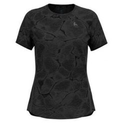 Koszulka damska do biegania ODLO Zeroweight Engineered Chill-Tec. Czarne bluzki damskie ODLO, m, bez wzorów, sportowe, bez kołnierzyka, bez ramiączek. W wyprzedaży za 269.99 zł.