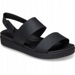 Sandały dla Kobiet Crocs Brooklyn Backstrap Low. Czarne sandały damskie Crocs, bez wzorów, z materiału, bez obcasa, na obcasie, bez zapięcia. Za 239.99 zł.