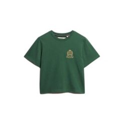 Koszulka damska Superdry Country Club. Zielone bluzki damskie Superdry, bez wzorów, eleganckie, bez kołnierzyka, bez ramiączek. Za 148.20 zł.