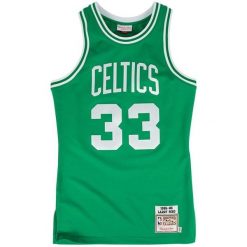 Koszulka Boston Celtics Authentic Larry Bird 1985/86. Zielone bluzki damskie Mitchell & Ness, bez wzorów, sportowe, bez kołnierzyka, bez ramiączek. Za 1,194.50 zł.