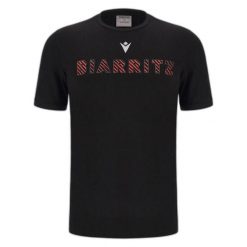 Koszulka z polycottonu Biarritz 2022/23. Czarne bluzki damskie Macron, bez wzorów, sportowe, bez kołnierzyka, bez ramiączek. Za 140.50 zł.