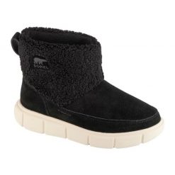 Buty Sorel Explorer Iii Slip-on Cozy Wp 2079341010 czarne. Czarne śniegowce damskie z gumy, za kostkę, bez zapięcia. Za 739.81 zł.