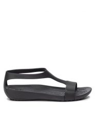 Crocs Sandały Serena Sandal W 205469 Czarny. Czarne sandały damskie Crocs, bez wzorów, z tworzywa sztucznego, bez obcasa, na płaskiej podeszwie, bez zapięcia. Za 149.99 zł.