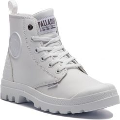 Trapery PALLADIUM - Pampa Hi Zip Pony Pr 75984-101-M White/White. Białe trapery damskie Palladium, z materiału, bez zapięcia. W wyprzedaży za 329.00 zł.