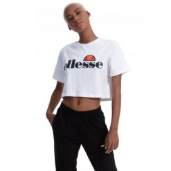 Koszulka sportowa damska Ellesse Alberta Crop. Czerwone koszulki sportowe damskie Ellesse, m, bez wzorów, z bawełny, bez ramiączek, na jogę i pilates. Za 60.00 zł.