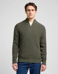 MESKI SWETER LEE CLEAN HALF ZIP KNIT OLIVE GRAY 112370539. Szare swetry męskie Lee, xxl, bez wzorów, bez kołnierzyka, bez ramiączek. Za 199.99 zł.