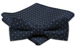 Modna Mucha Męska - Alties - Granat, Drobny Groszek. Niebieskie krawaty i muchy Alties, bez wzorów, eleganckie. Za 54.00 zł.