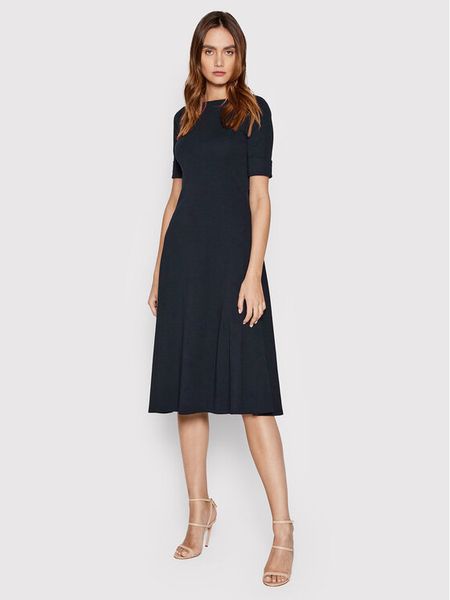 Lauren Ralph Lauren Sukienka codzienna 250863913002 Granatowy Regular Fit. Niebieskie sukienki damskie Lauren Ralph Lauren, na co dzień, xs, bez wzorów, z bawełny, bez kołnierzyka, bez ramiączek, proste. Za 439.99 zł.