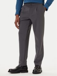 Calvin Klein Chinosy LV04LE613G Szary Slim Fit. Szare eleganckie spodnie męskie Calvin Klein, bez wzorów, z wiskozy. Za 559.99 zł.