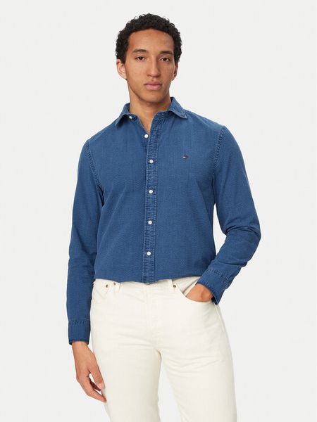 Tommy Hilfiger Koszula MW0MW42417 Niebieski Regular Fit. Niebieskie koszule męskie Tommy Hilfiger, m, bez wzorów, z bawełny, bez kołnierzyka, bez ramiączek. Za 248.99 zł.