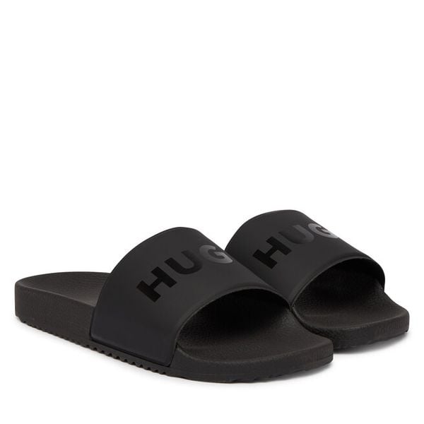 Klapki HUGO. Czarne klapki męskie Hugo, bez wzorów, bez zapięcia. Za 189.99 zł.