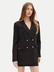 Guess Marynarka W5RN49 WGX02 Czarny Regular Fit. Czarne marynarki i żakiety damskie Guess, z aplikacjami, z syntetyku, bez kołnierzyka, bez ramiączek. Za 409.99 zł.