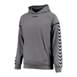 Bluza z kapturem z poliestru Hummel hmlAUTHENTIC Charge. Szare bluzy męskie Hummel, bez wzorów, z kapturem, do piłki ręcznej. Za 191.00 zł.