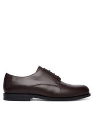 Calvin Klein Półbuty Ess Rubber Derby Lth HM0HM02056 Brązowy ciemny. Brązowe buty wizytowe męskie Calvin Klein, bez wzorów, ze skóry, bez obcasa, bez zapięcia. Za 649.99 zł.