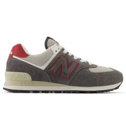 New Balance U574QGY Sneakersy męskie. Szare buty sportowe męskie New Balance, bez wzorów, z gumy, bez zapięcia. W wyprzedaży za 424.15 zł.