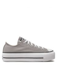 Converse Trampki Chuck Taylor All Star Lift Platform Ox A07573C Szary. Szare trampki i tenisówki damskie Converse, bez wzorów, z materiału, bez zapięcia. Za 339.99 zł.