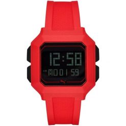 Zegarek sportowy męski Puma Remix P5019. Czerwone zegarki męskie Puma, bez wzorów. Za 240.00 zł.