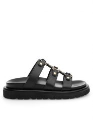 Badura Klapki WFA2591-1Z Czarny. Czarne klapki damskie Badura, bez wzorów, ze skóry, bez obcasa, bez zapięcia. Za 249.99 zł.