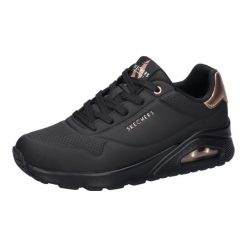 Buty Kobieta Skechers Unogolden Air czarny. Czarne obuwie sportowe damskie Skechers, bez wzorów, z gumy, bez zapięcia, trekkingowe, Skechers Sport. Za 485.00 zł.