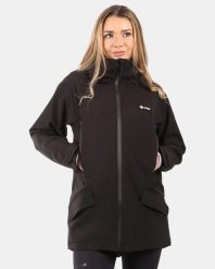 Damski płaszcz outdoorowy Kilpi AYRA-W. Czarne płaszcze damskie Kilpi, l, bez wzorów, z materiału, eleganckie, bez kołnierzyka, z kapturem. Za 731.89 zł.