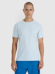 4F Koszulka do biegania w terenie szybkoschnąca męska - szara S. Szare t-shirty męskie 4F, l, bez wzorów, z materiału, bez kołnierzyka, bez ramiączek. Za 129.99 zł.