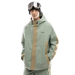 Męska kurtka snowboardowa oversize Siroko W8 Yuki Olive Green. Zielone kurtki męskie SIROKO, m, bez wzorów, z materiału, bez kaptura. Za 563.00 zł.