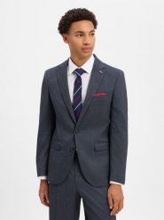 Finshley & Harding London marynarka z zestawu modułowego z domieszką wełny Mężczyźni Slim Fit szary, 46. Szare garnitury męskie Finshley & Harding London, l, bez wzorów, z wełny, biznesowe. Za 699.95 zł.
