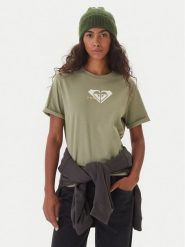Roxy T-Shirt Oceanregular ERJZT06078 Zielony Regular Fit. Zielone t-shirty damskie Roxy, xl, bez wzorów, z bawełny, bez kołnierzyka, bez ramiączek. Za 89.99 zł.
