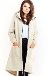 Ciepła długa bluza damska jak parka bawełna premium beż. Bluzy damskie Infinite You, l, bez wzorów, z bawełny, z kapturem. Za 319.00 zł.