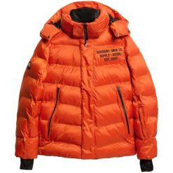Kurtka puchowa Superdry. Brązowe kurtki męskie Superdry, na wiosnę, l, bez wzorów, z materiału, eleganckie, bez kaptura. Za 1,504.85 zł.