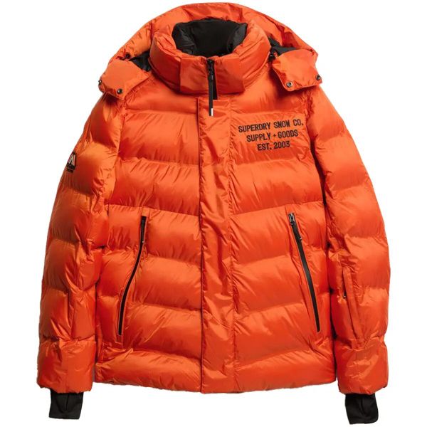 Kurtka puchowa Superdry. Zielone kurtki męskie Superdry, l, bez wzorów, z materiału, bez kaptura, narciarskie. Za 1,478.85 zł.