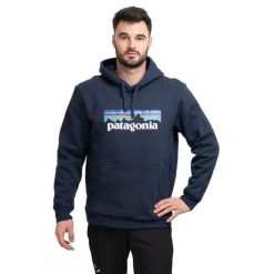 Bluza z kapturem męska P-6 Logo Uprisal Hoody. Niebieskie bluzy męskie Patagonia, m, bez wzorów, z kapturem. Za 312.30 zł.