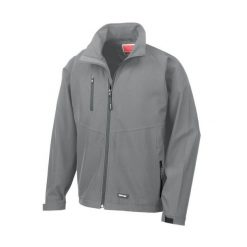 Oddychająca, Wiatroodporna Kurtka Męska Z 2 Warstwami Podstawy Softshell. Czarne kurtki sportowe męskie RESULT, l, z aplikacjami, z elastanu, bez kaptura, trekkingowe. Za 137.99 zł.