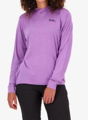 Bluza z kapturem damska Mons Royale Pivot Merino Long Sleeve Hood. Fioletowe bluzy damskie Mons Royale, m, bez wzorów, z materiału, bez ramiączek, z kapturem. Za 456.49 zł.