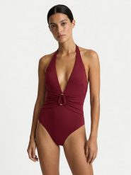 Guess Strój kąpielowy E6GJ16 KF590 Bordowy. Czerwone stroje kąpielowe damskie Guess, l, z aplikacjami, z syntetyku. Za 439.99 zł.