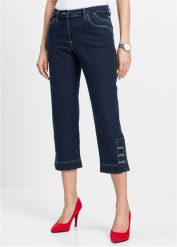 Dżinsy rybaczki. Niebieskie jeansy damskie bonprix, bez wzorów, z jeansu, eleganckie. Za 99.99 zł.