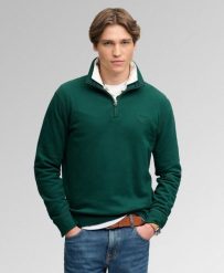 Superdry Bluza Essential Serif Logo Half Zip – 60% bawełna, 40% poliester z. Zielone bluzy damskie Superdry, l, bez wzorów, z bawełny, klasyczne, bez ramiączek, bez kaptura. Za 354.85 zł.