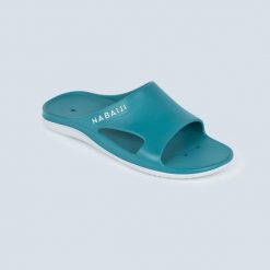 Klapki basenowe męskie Nabaiji 500 New. Białe klapki męskie NABAIJI, bez wzorów, bez zapięcia. Za 69.99 zł.