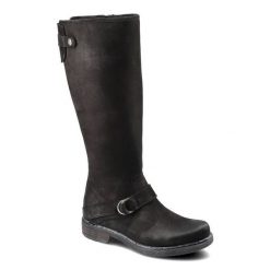 Czarne Kozaki Simen Damskie Skórzane Buty Zimowe. Czarne kozaki damskie Simen, na jesień, bez wzorów, z nubiku, przed kolano, bez obcasa, bez zapięcia. Za 399.00 zł.