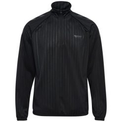 Kurtka z dresu Hummel Stripe. Czarne kurtki męskie Hummel, bez wzorów, z dresówki, sportowe, bez kaptura. Za 278.50 zł.