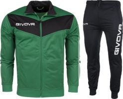Dres treningowy piłkarski komplet bluza spodnie Givova Tuta Visa Triacetato zielono-czarny TR018 1310 2XL. Czarne komplety dresowe męskie Givova, m, bez wzorów, z dresówki. Za 124.69 zł.