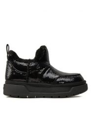 Guess Botki Uniea FLFUNE FAM10 Czarny. Czarne botki damskie Guess, z aplikacjami, ze skóry, bez obcasa, na płaskiej podeszwie, bez zapięcia. Za 419.99 zł.