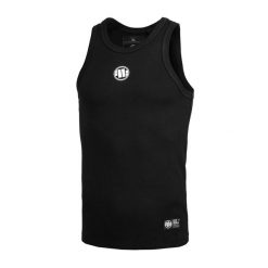 Tank top sportowy męski Pitbull West Coast Tank Top Small Logo. Czarne koszulki sportowe męskie PITBULL, m, bez wzorów, bez ramiączek, na fitness i siłownię. Za 99.00 zł.