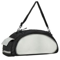 Torba rowerowa na bagażnik sakwa 14L szaro-czarna. Czarne torby na ramię męskie Springos, z gumy, na ramię, duże. Za 24.95 zł.