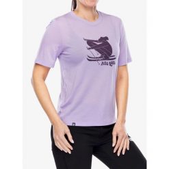 Koszulka merino damska Mons Royale Icon Relaxed Tee. Fioletowe koszulki sportowe damskie Mons Royale, bez wzorów, bez ramiączek. Za 235.99 zł.