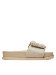 Armani Exchange Klapki XDP061 XV926 01819 Écru. Klapki damskie Armani Exchange, bez wzorów, ze skóry, bez obcasa, bez zapięcia. Za 419.99 zł.