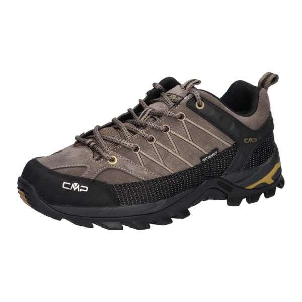 Buty trekkingowe CMP Rigel WP Low. Brązowe trekkingi męskie CMP, z materiału, bez zapięcia. Za 449.99 zł.
