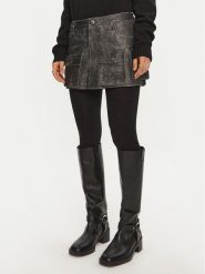 One Teaspoon Spódnica skórzana 26597 Szary Regular Fit. Szare spódnice damskie One Teaspoon, xxs, bez wzorów, ze skóry. Za 709.99 zł.